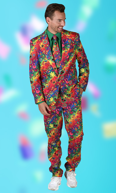 Anzug Hippie  3-tlg  (Jacke,Hose,Krawatte)